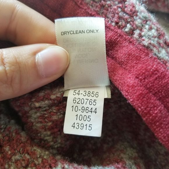 J. Jill Red Merino Wool Blend Sweater Jacket Size Medium - Picture 7 of 7